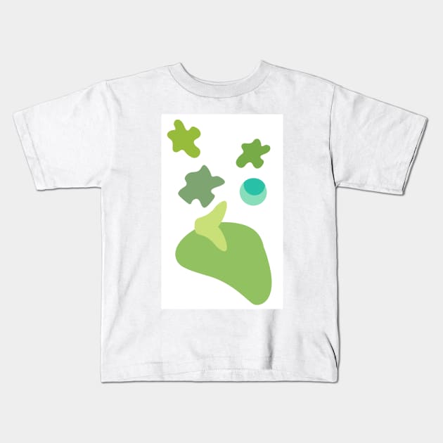Blue Green Abstract Kids T-Shirt by FlashmanBiscuit